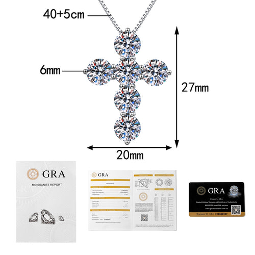 Cartier 5 Carats Cross Moissanite Necklace
