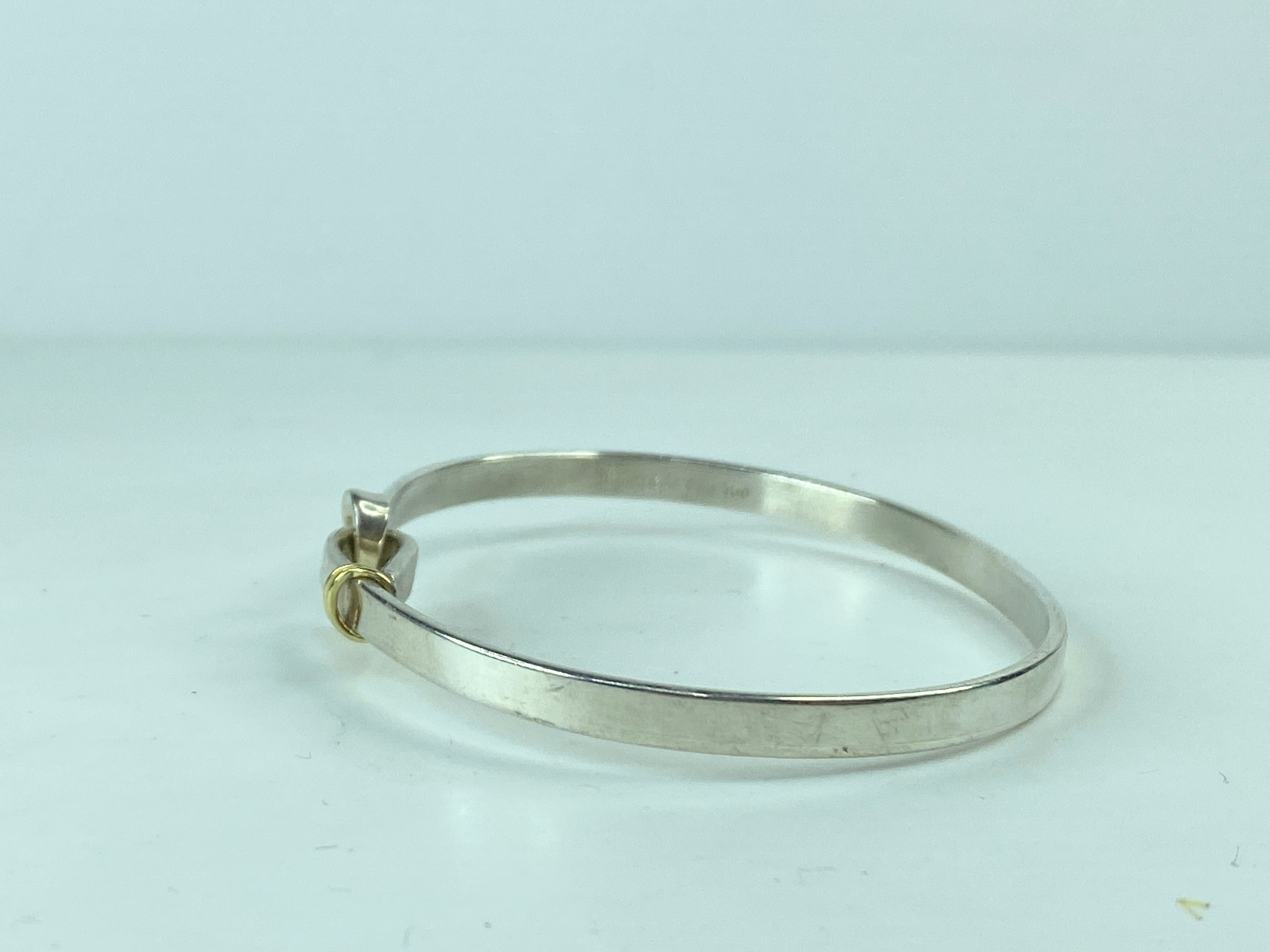Tiffany & Co Sterling Silver  Hook Eye Tension Bangle Bracelet JR695