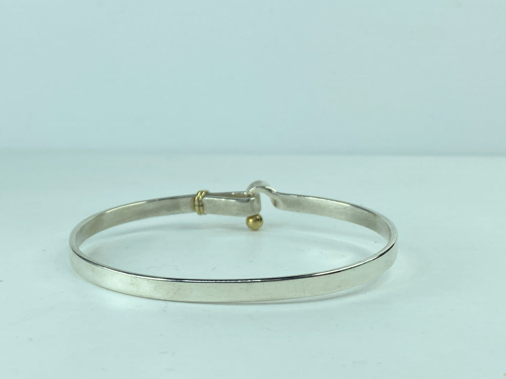 Tiffany & Co Sterling Silver  Hook Eye Tension Bangle Bracelet JR695