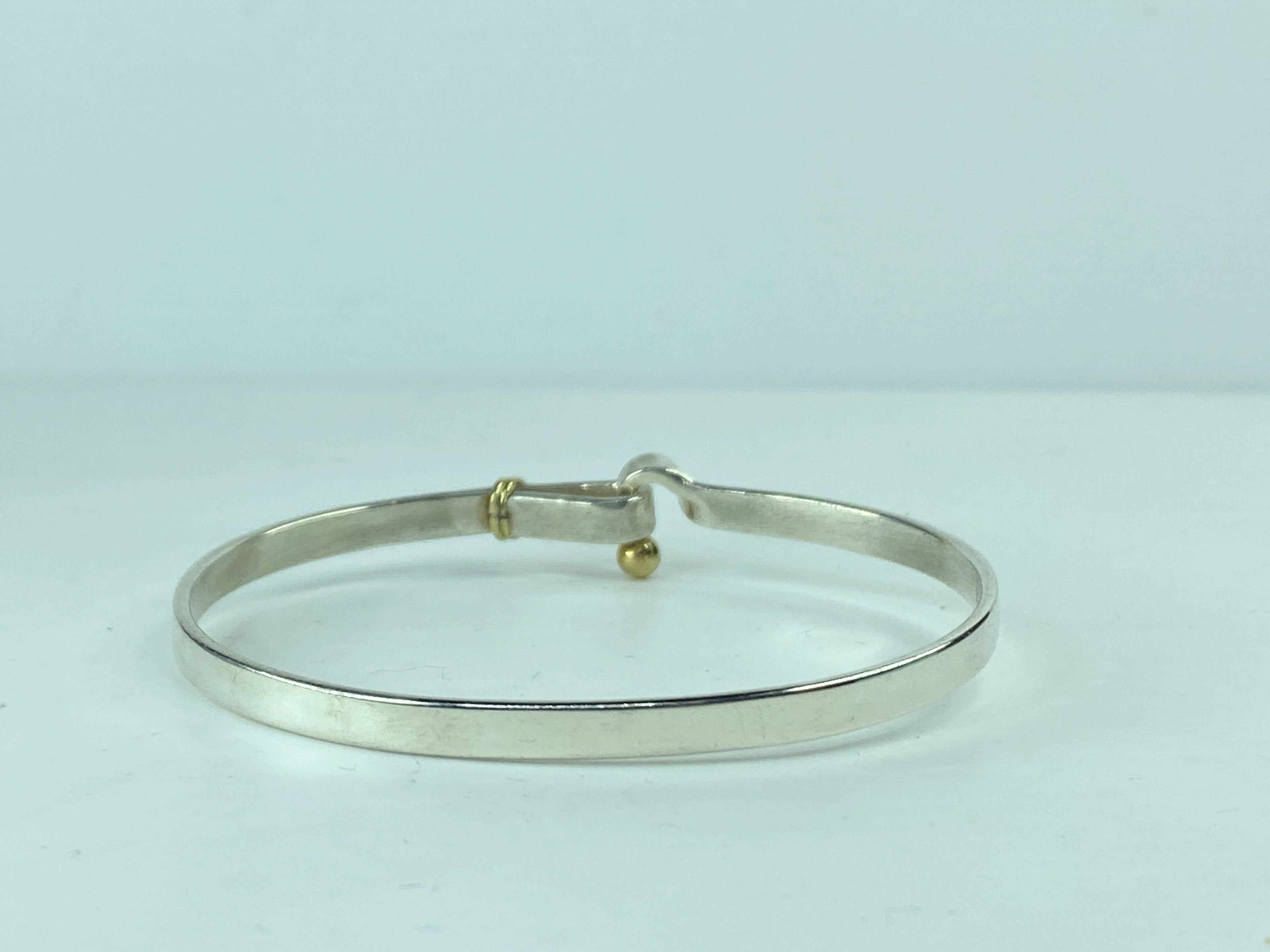 Tiffany & Co Sterling Silver  Hook Eye Tension Bangle Bracelet JR695