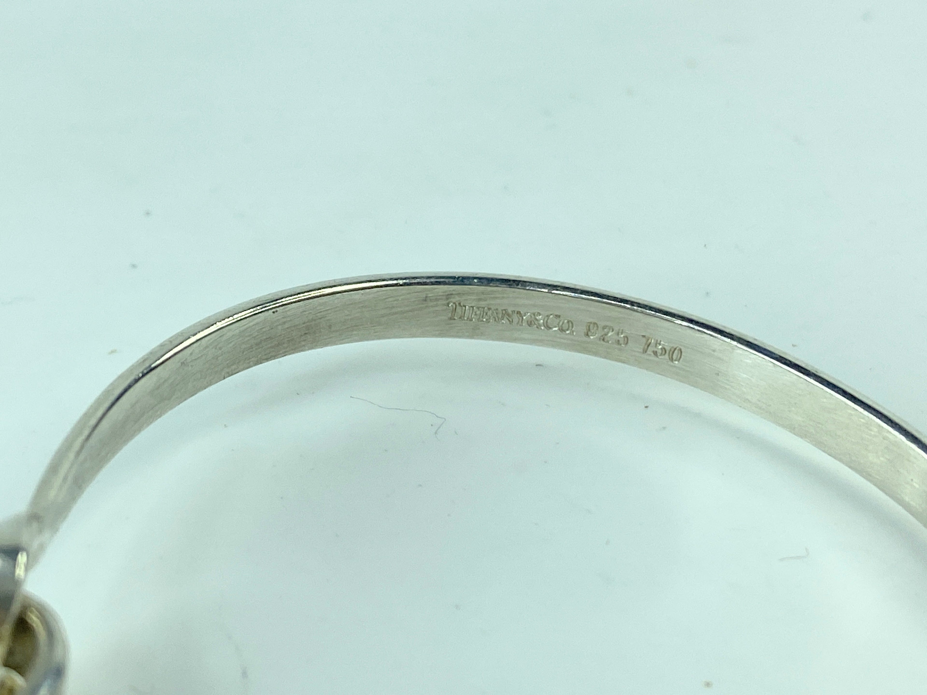 Tiffany & Co Sterling Silver  Hook Eye Tension Bangle Bracelet JR695