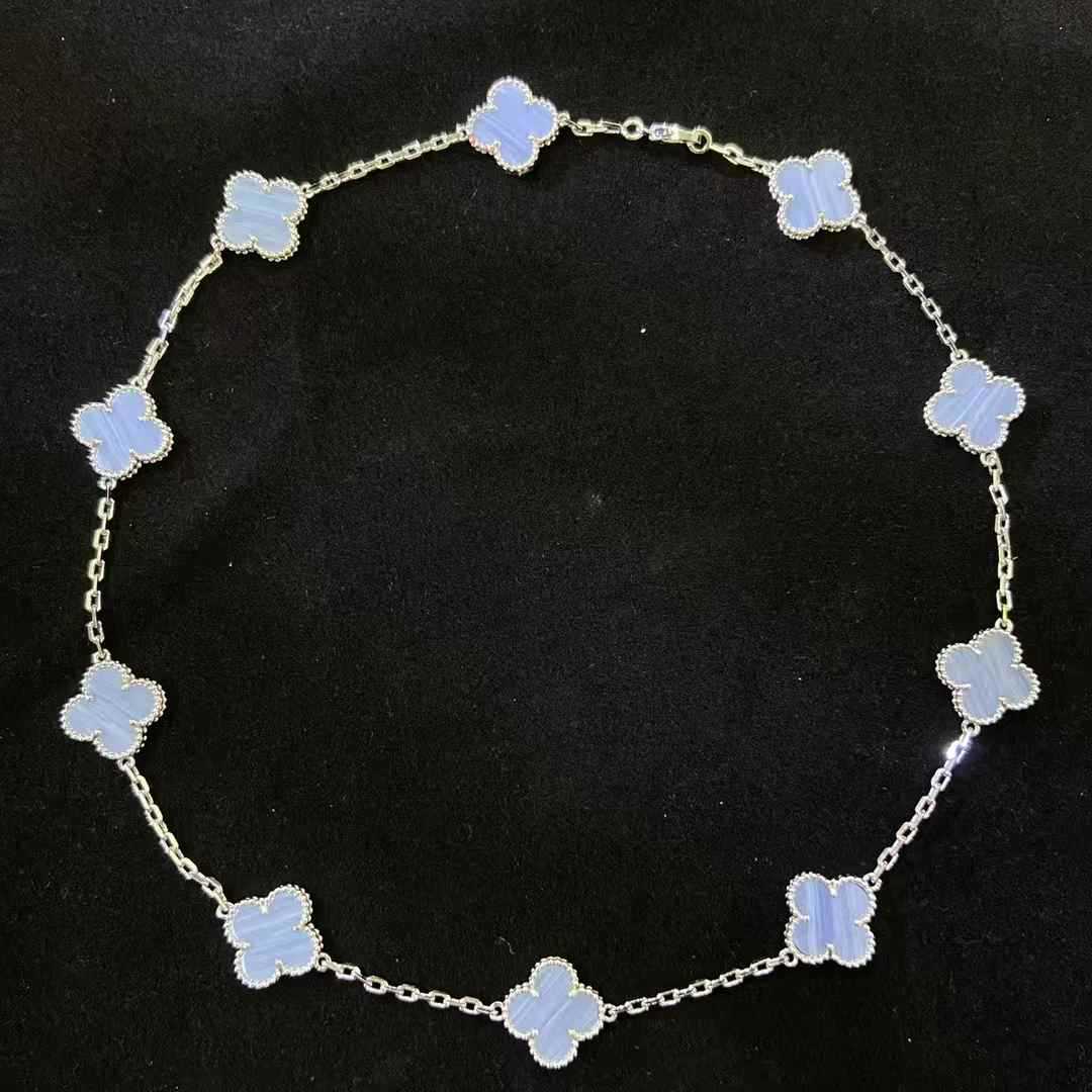 Van Cleef & Arpels High Version Clover Ten Flower Necklace Thick Plated Necklace Jewelry