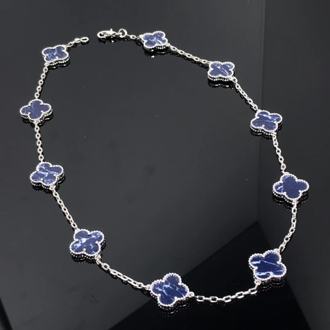Van Cleef & Arpels High Version Clover Ten Flower Necklace Thick Plated Necklace Jewelry