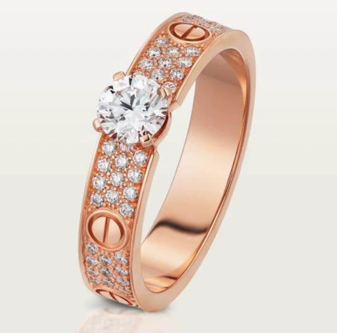 Cartier Ring  Love Ring with Diamond, Rose Gold