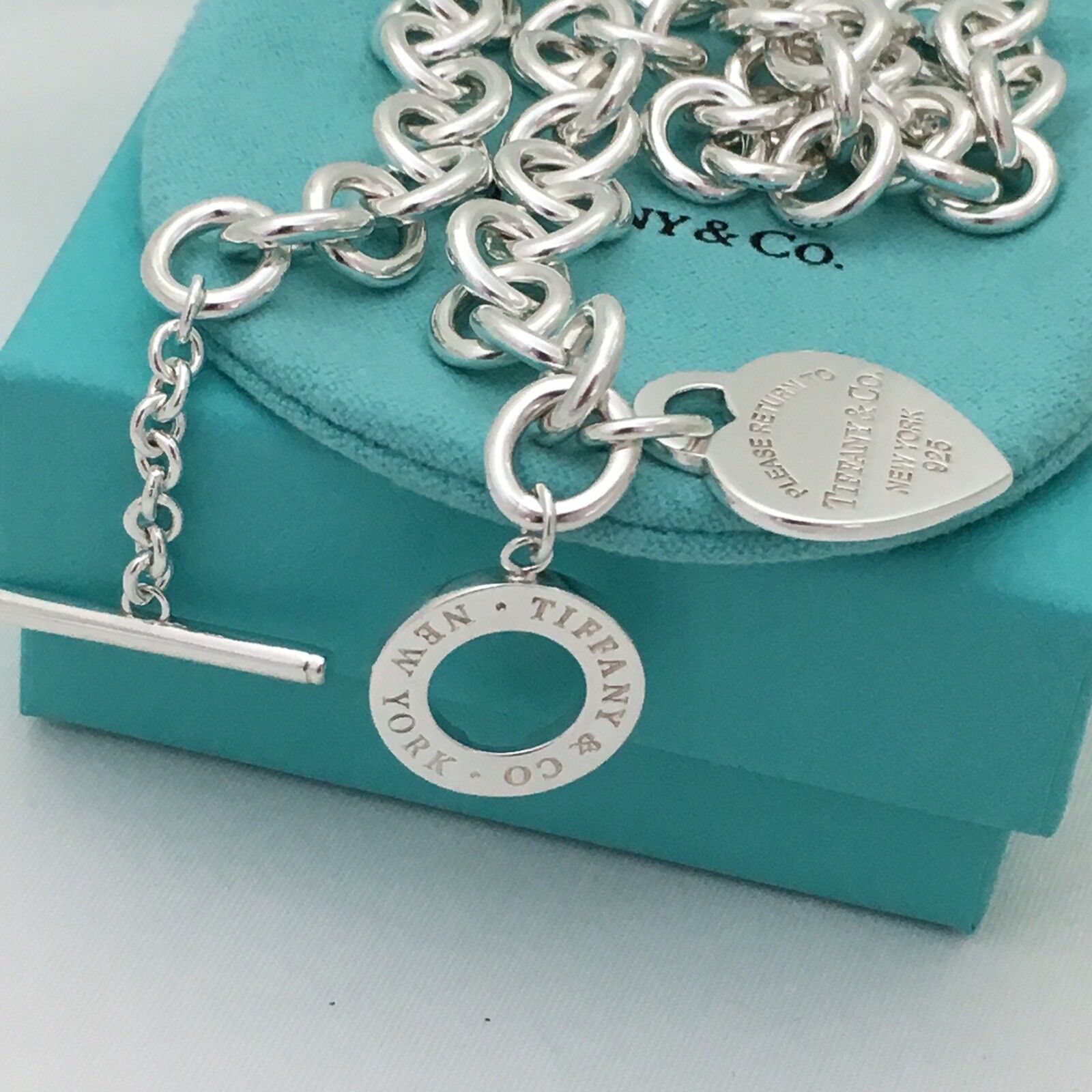 TiffanyNecklace 16" Please Return to Tiffany & Co Heart Tag Toggle Necklace, New Version