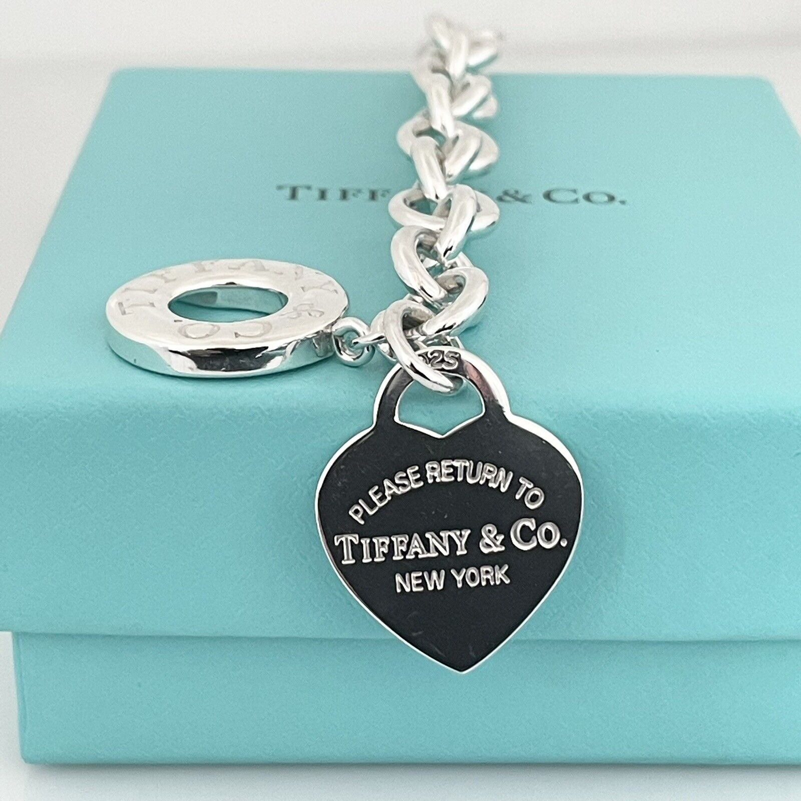 TiffanyNecklace 16.5" Return To Tiffany Heart Tag Toggle Necklace in Sterling Silver