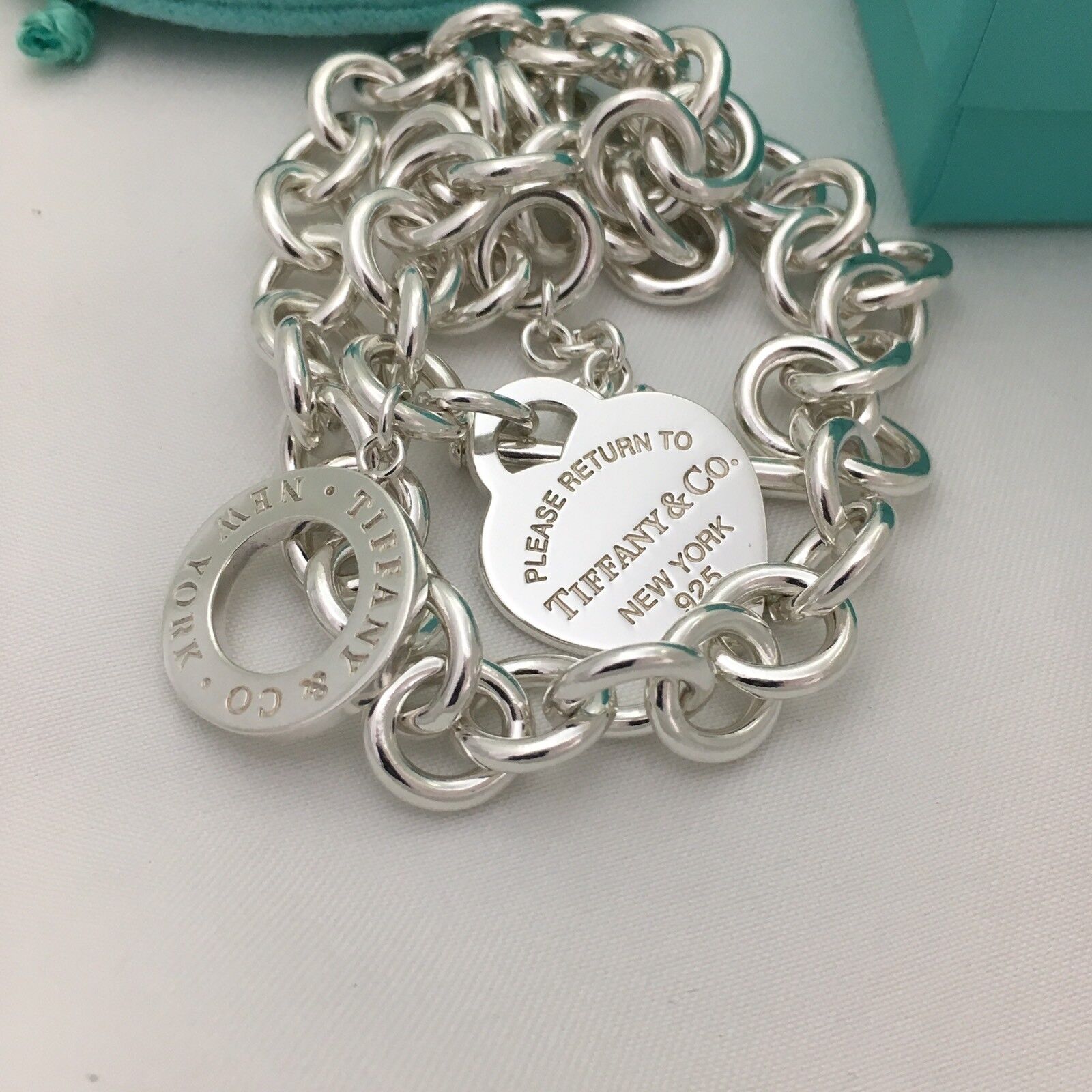 TiffanyNecklace 16" Please Return to Tiffany & Co Heart Tag Toggle Necklace, New Version