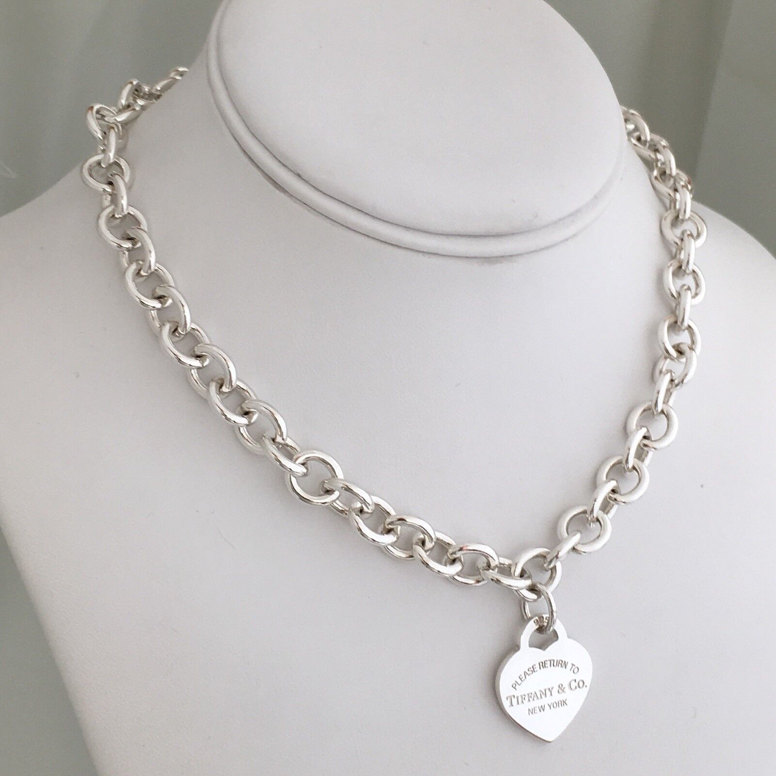 TiffanyNecklace 16" Please Return To Tiffany & Co New York Heart Tag Necklace in Silver