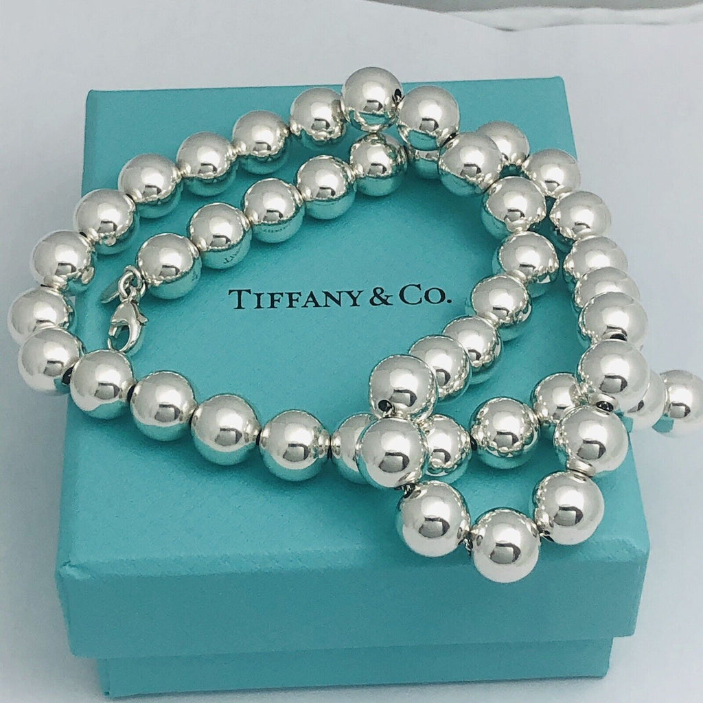 TiffanyNecklace 18.25" Tiffany HardWear Bead Ball Necklace 10mm Beads in Sterling Silver