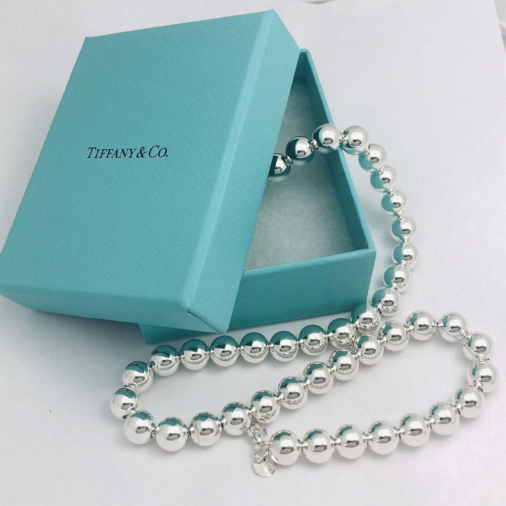 TiffanyNecklace 18.25" Tiffany HardWear Bead Ball Necklace 10mm Beads in Sterling Silver