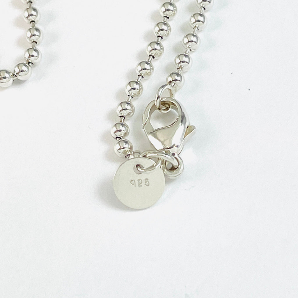 TiffanyNecklace 22" Tiffany & Co Bead Necklace Dog Chain - Men's Unisex in Sterling Silver