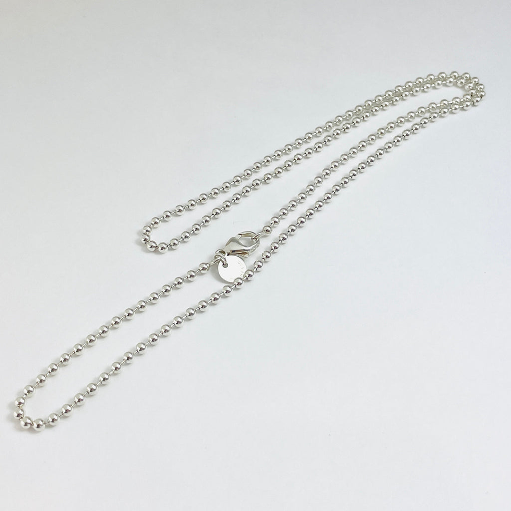 TiffanyNecklace 18" Tiffany & Co Bead Necklace Dog Chain - Men's Unisex in Sterling Silver