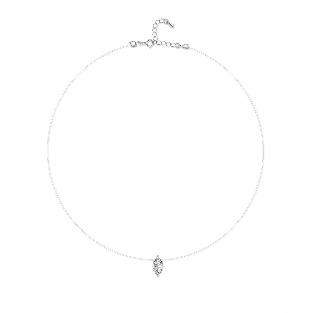Cartier 1 Carat Round-Marquise Moissanite Mermaid Tears Pendant Necklace