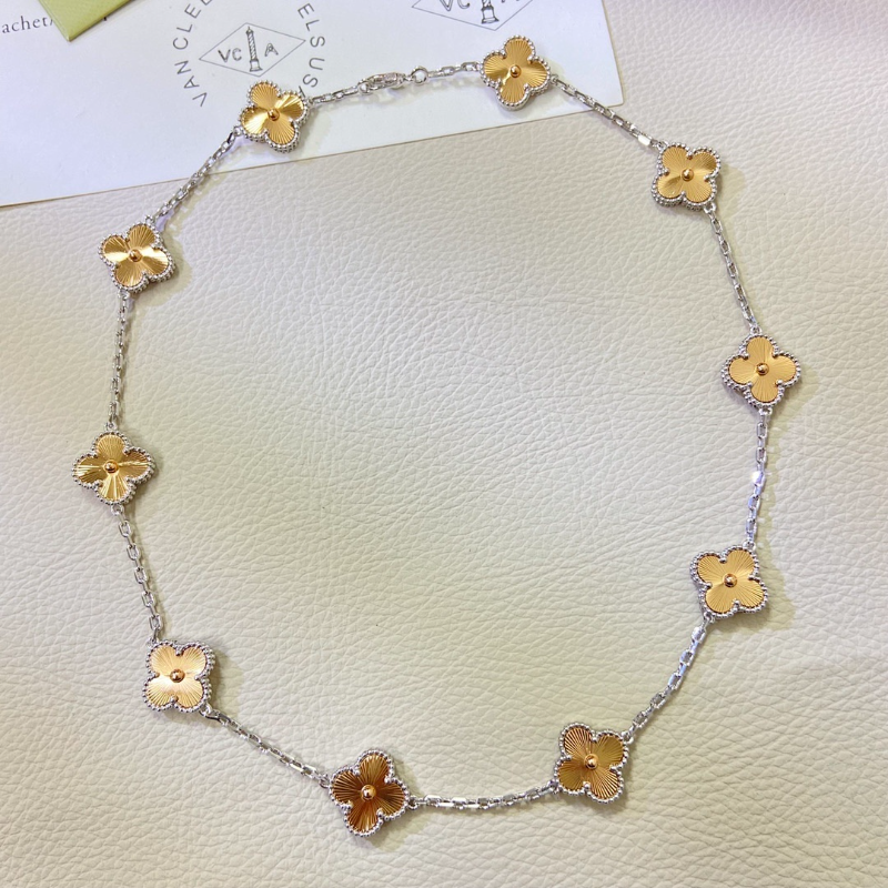 Van Cleef & Arpels Women's new product laser color separation ten flower necklace jewelry