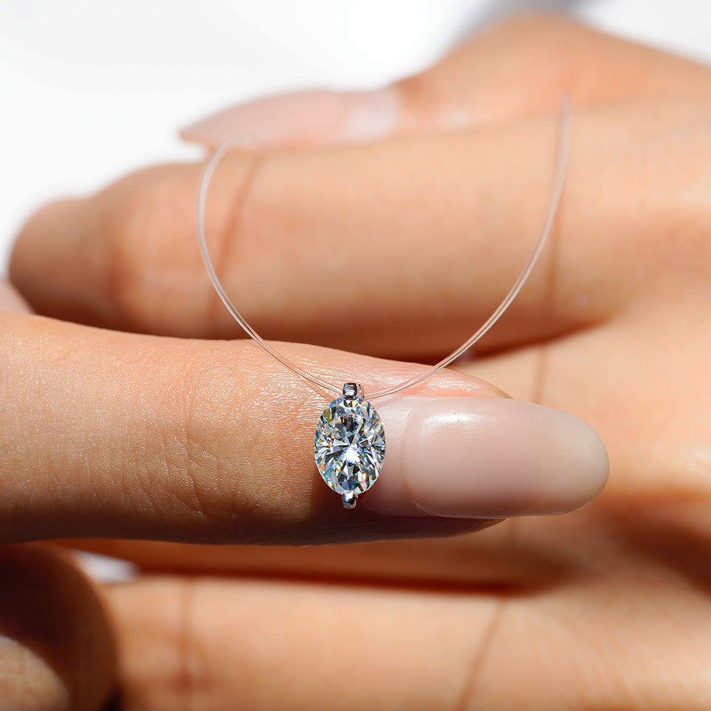 Cartier 1 Carat Round-Marquise Moissanite Mermaid Tears Pendant Necklace