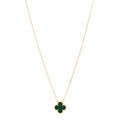 VAN CLEEF &amp; ARPELS 18K Yellow Gold Malachite Vintage Alhambra Pendant Necklace