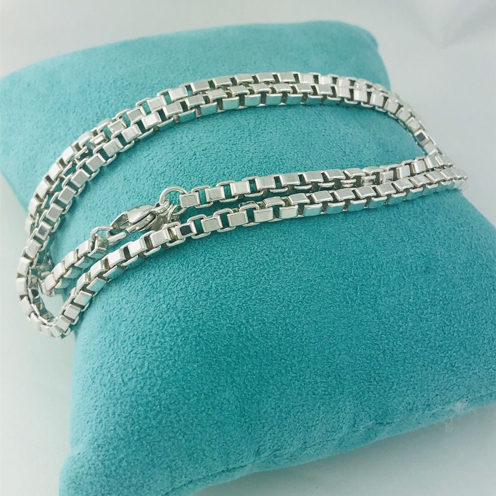 TiffanyNecklace 24" Tiffany & Co Venetian Box Link Necklace in Sterling Silver - Large Men’s Unisex