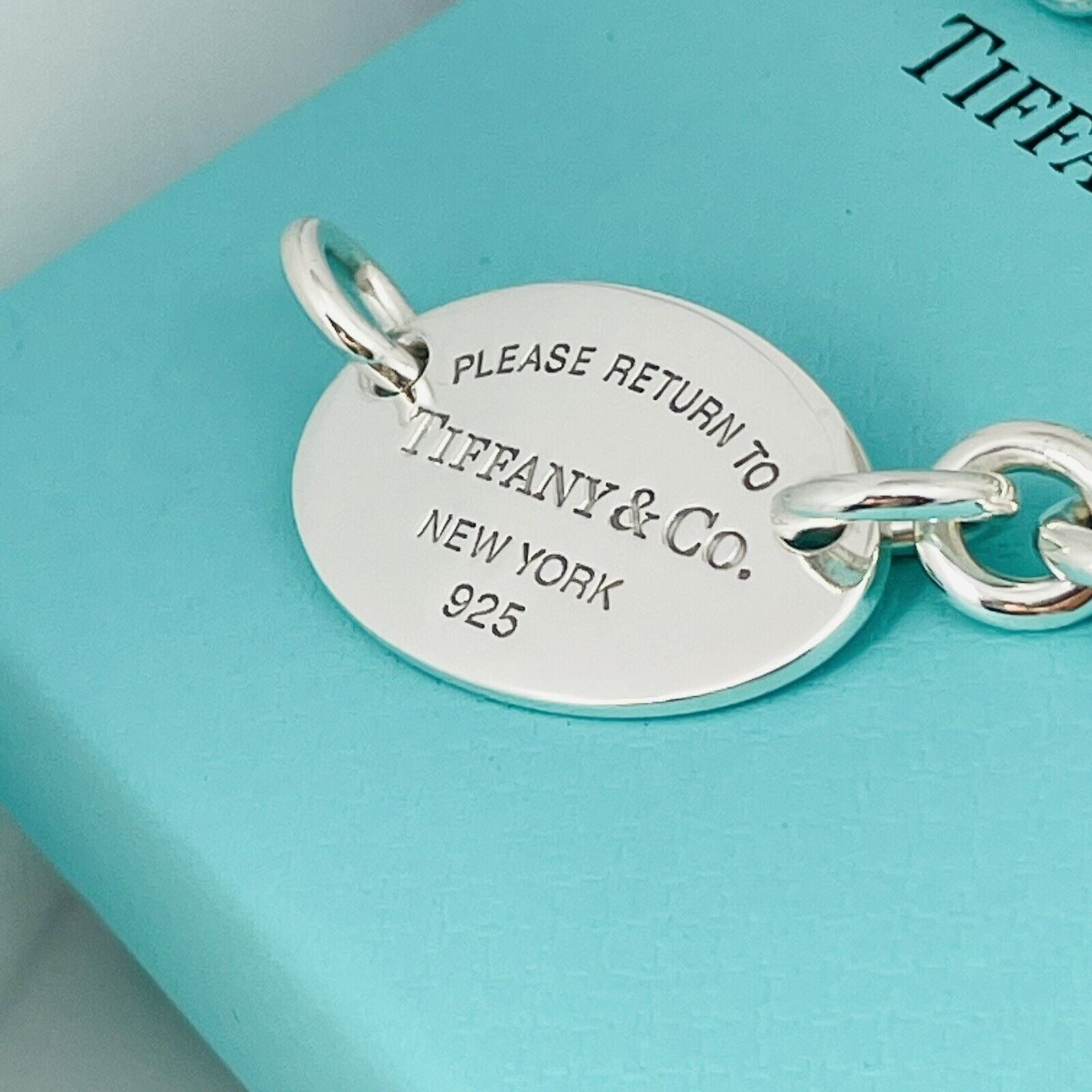 TiffanyNecklace 18" inch Return To Tiffany Oval Tag Necklace Choker Large Pendant NEW VERSION