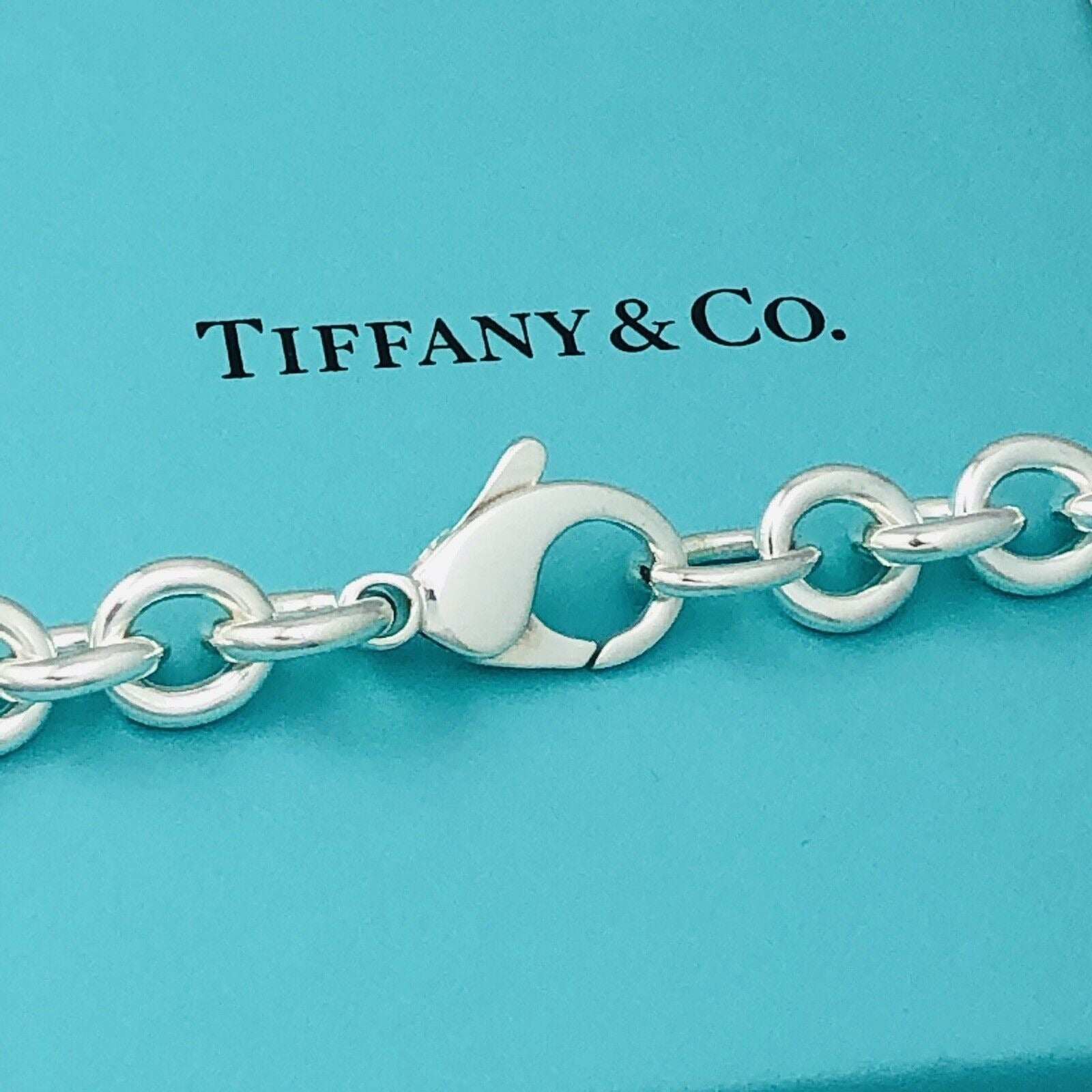 TiffanyNecklace 22" Tiffany Round Link Rolo Necklace in Silver - Mens Unisex