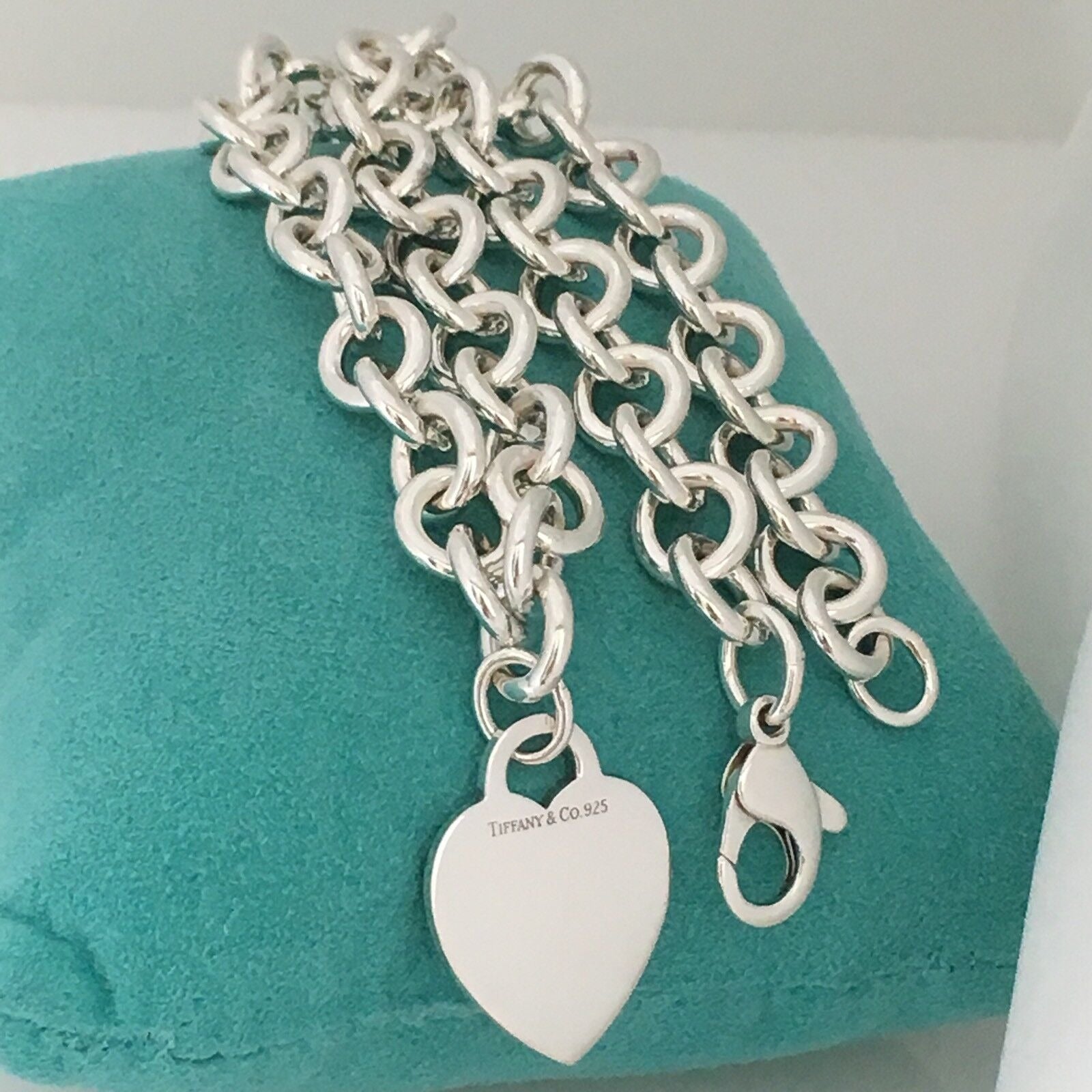 TiffanyNecklace 18" Tiffany & Co Sterling Silver Engravable Blank Heart Tag Necklace