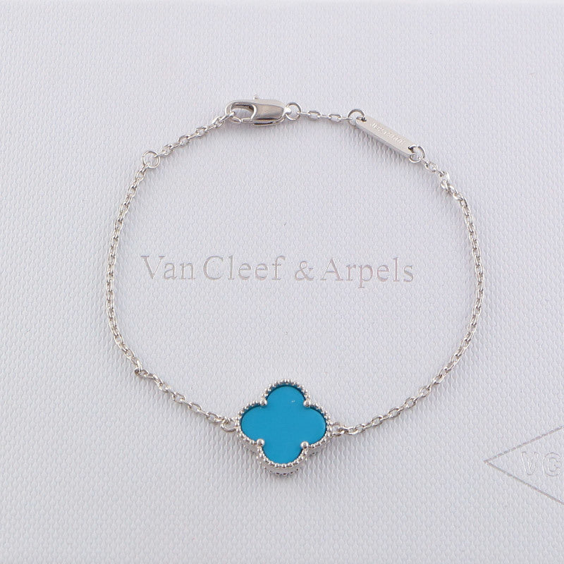 Van Cleef & Arpels Clover Bracelet single flower steel braceletabout 17cm+4cm extra   Jewelry