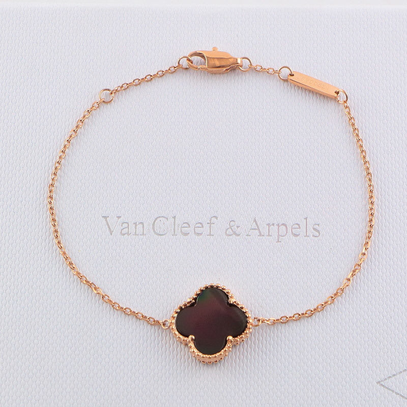 Van Cleef & Arpels Clover Bracelet single flower steel braceletabout 17cm+4cm extra   Jewelry