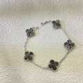 Van Cleef & Arpels   New laser black and white gold four-leaf clover bracelet jewelry
