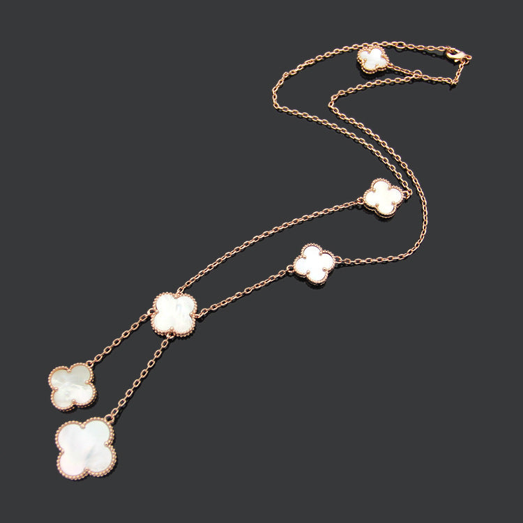 Van Cleef & Arpels  Clover Shell Necklace gold plated necklace for women  Jewelry