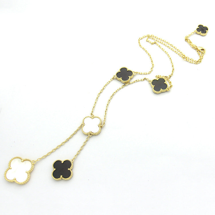 Van Cleef & Arpels  Clover Shell Necklace gold plated necklace for women  Jewelry