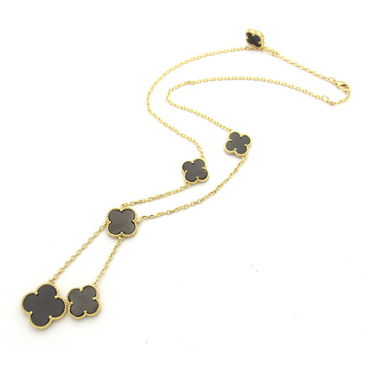 Van Cleef & Arpels  Clover Shell Necklace gold plated necklace for women  Jewelry