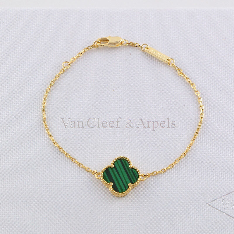 Van Cleef & Arpels Clover Bracelet single flower steel braceletabout 17cm+4cm extra   Jewelry