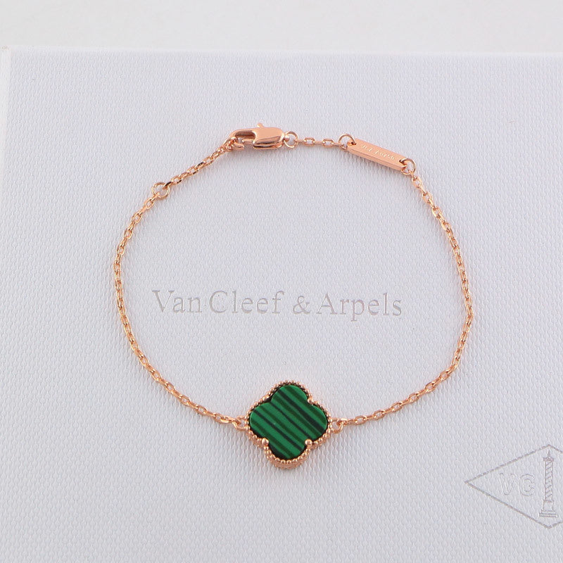 Van Cleef & Arpels Clover Bracelet single flower steel braceletabout 17cm+4cm extra   Jewelry