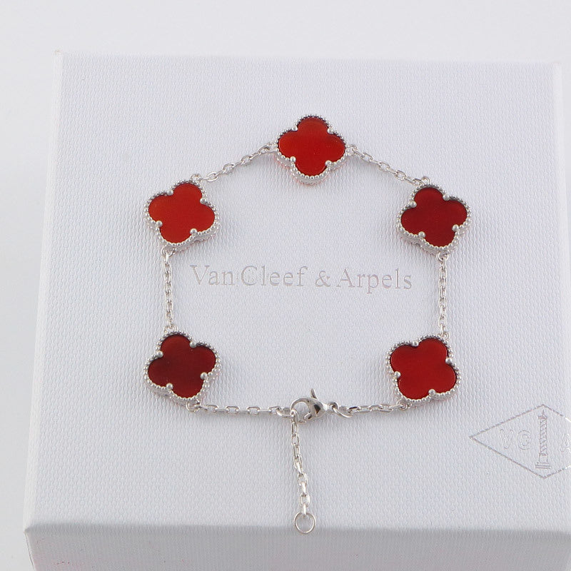 Van Cleef & Arpels  five flowers gold plated Bracelet jewelry about 19.5CM