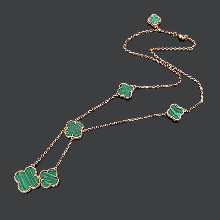 Van Cleef & Arpels  Clover Shell Necklace gold plated necklace for women  Jewelry