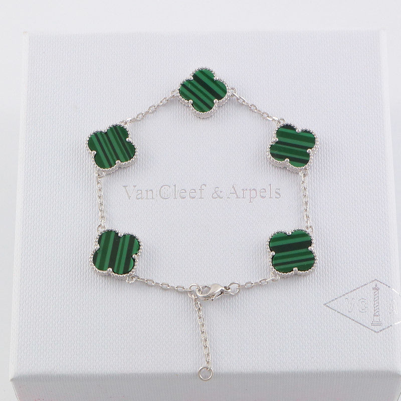 Van Cleef & Arpels  five flowers gold plated Bracelet jewelry about 19.5CM