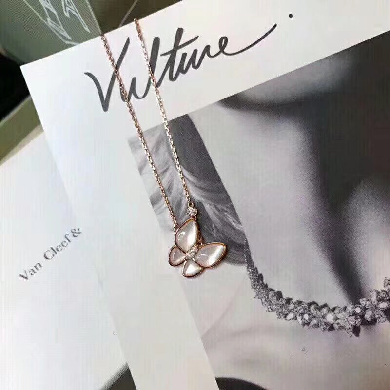 Van Cleef & Arpels   Women's butterfly white fritillary necklace jewelry