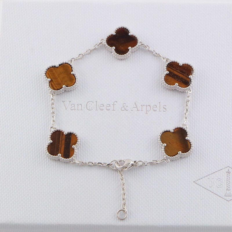 Van Cleef & Arpels  five flowers gold plated Bracelet jewelry about 19.5CM