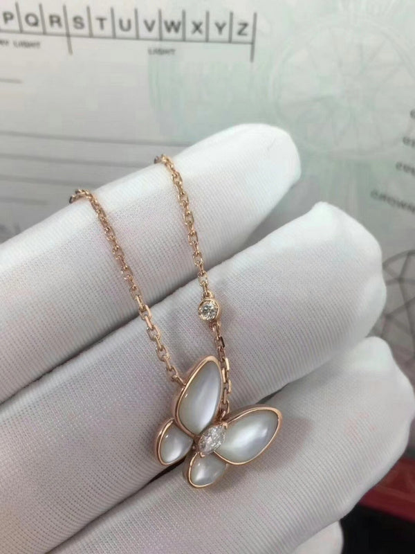 Van Cleef & Arpels   Women's butterfly white fritillary necklace jewelry