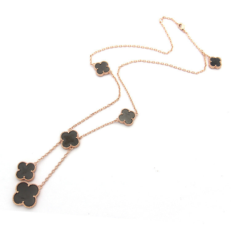 Van Cleef & Arpels  Clover Shell Necklace gold plated necklace for women  Jewelry