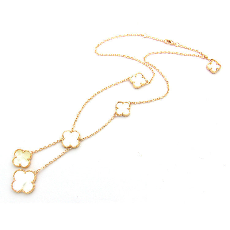 Van Cleef & Arpels  Clover Shell Necklace gold plated necklace for women  Jewelry