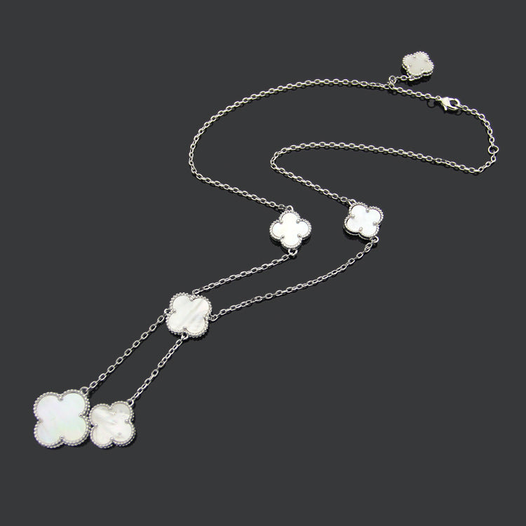 Van Cleef & Arpels  Clover Shell Necklace gold plated necklace for women  Jewelry