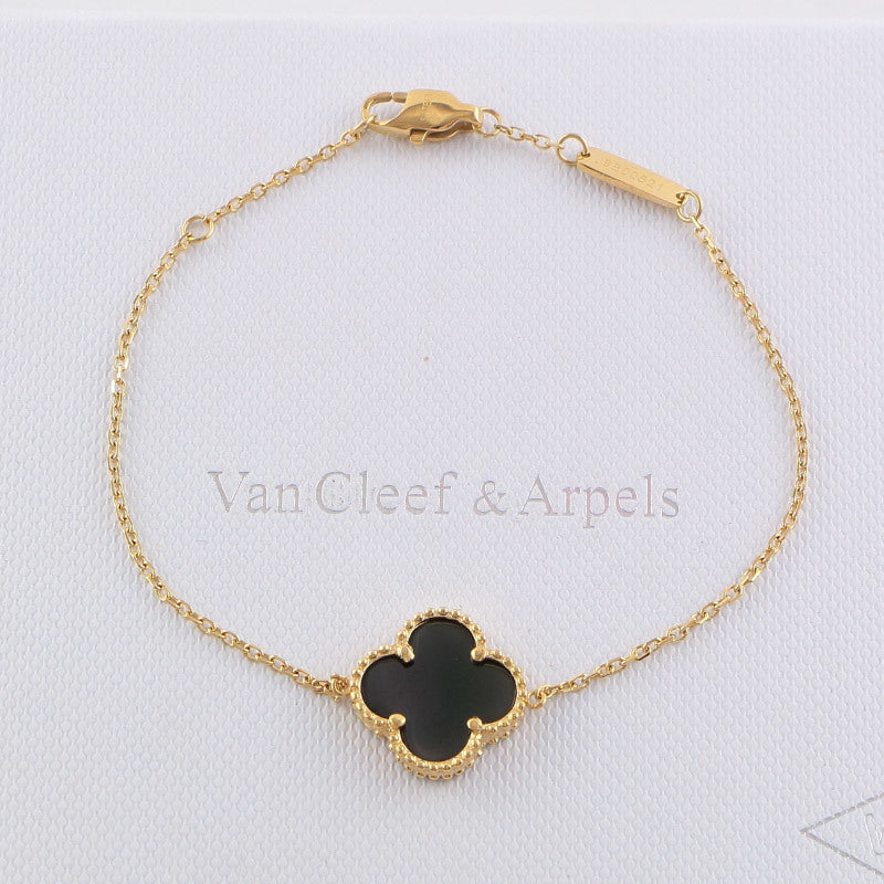 Van Cleef & Arpels Clover Bracelet single flower steel braceletabout 17cm+4cm extra   Jewelry