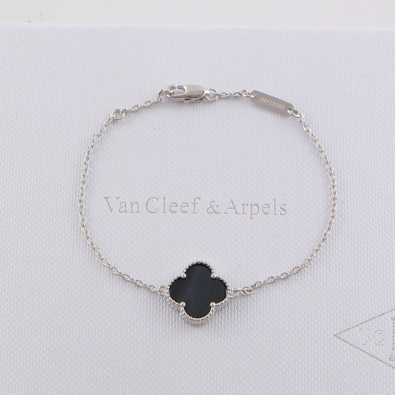 Van Cleef & Arpels Clover Bracelet single flower steel braceletabout 17cm+4cm extra   Jewelry