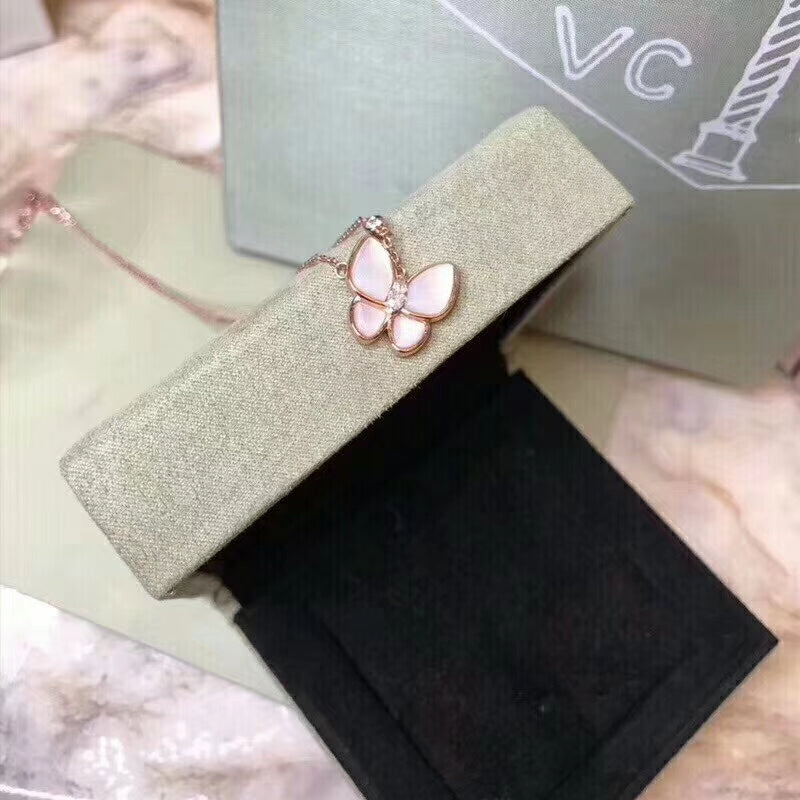 Van Cleef & Arpels   Women's butterfly white fritillary necklace jewelry