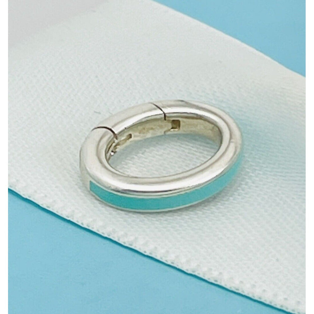Tiffany Blue Enamel Oval Jump Ring in Sterling Silver