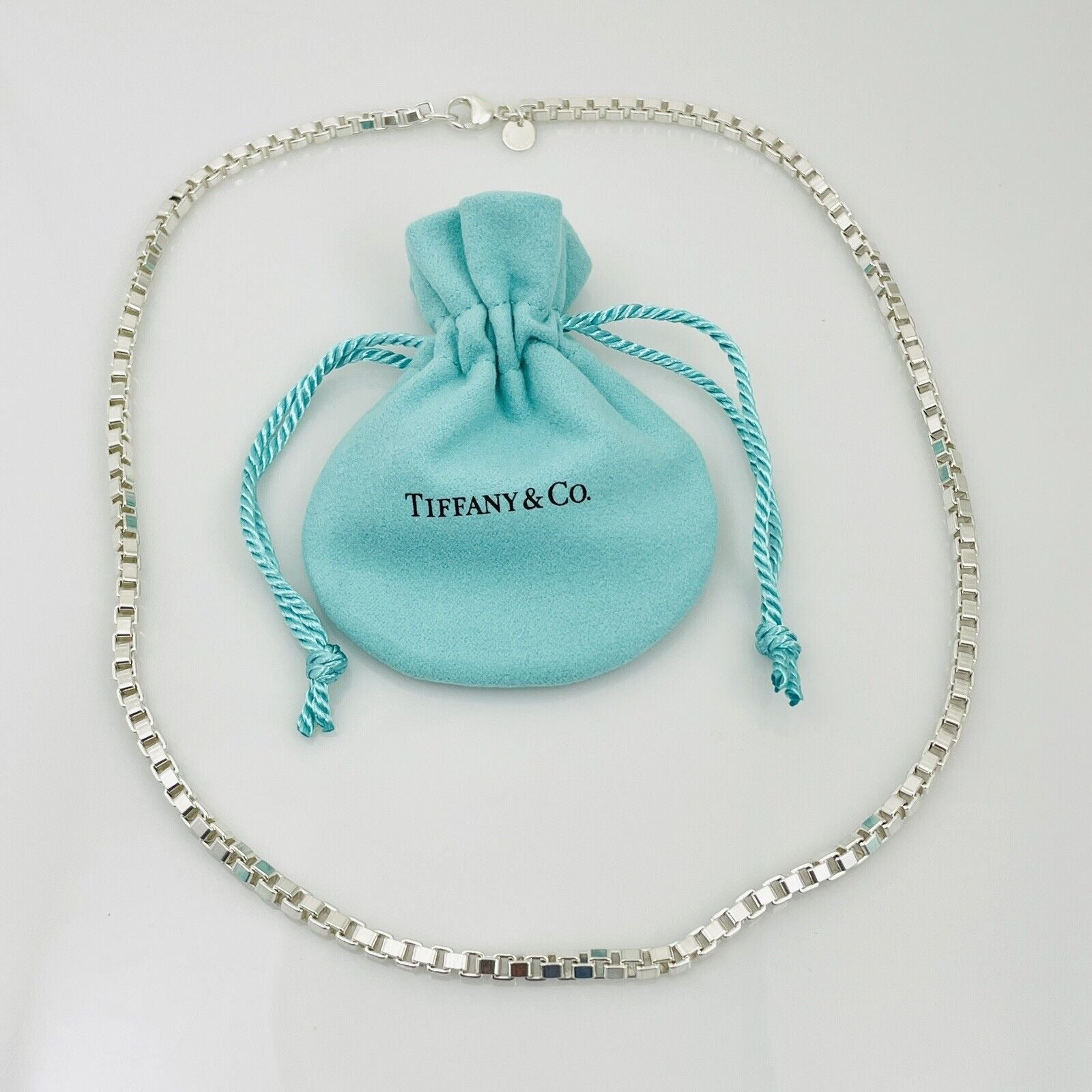 TiffanyNecklace 20” Tiffany & Co Venetian Box Link Necklace in Sterling Silver - Large Men’s Unisex