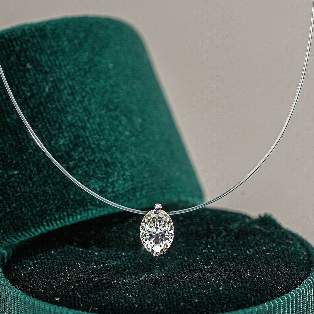 Cartier 1 Carat Round-Marquise Moissanite Mermaid Tears Pendant Necklace