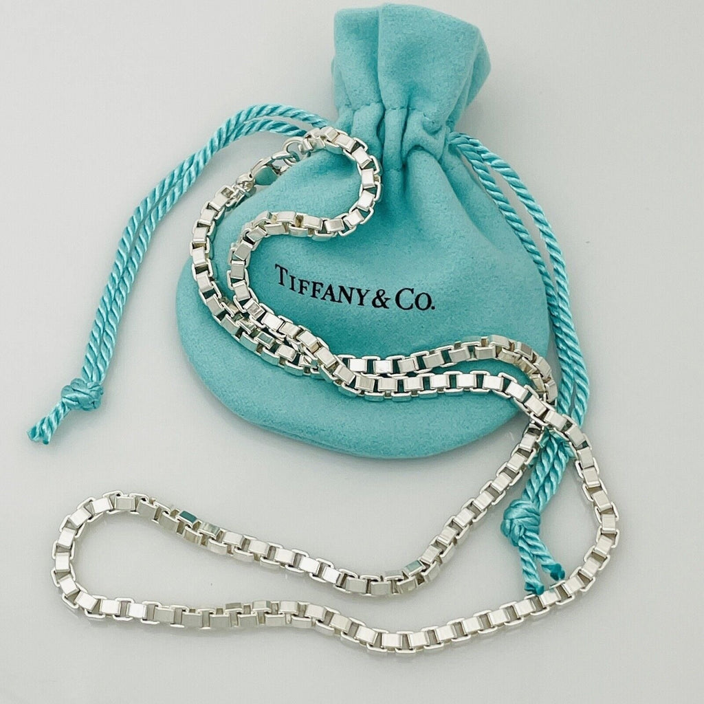TiffanyNecklace 20” Tiffany & Co Venetian Box Link Necklace in Sterling Silver - Large Men’s Unisex