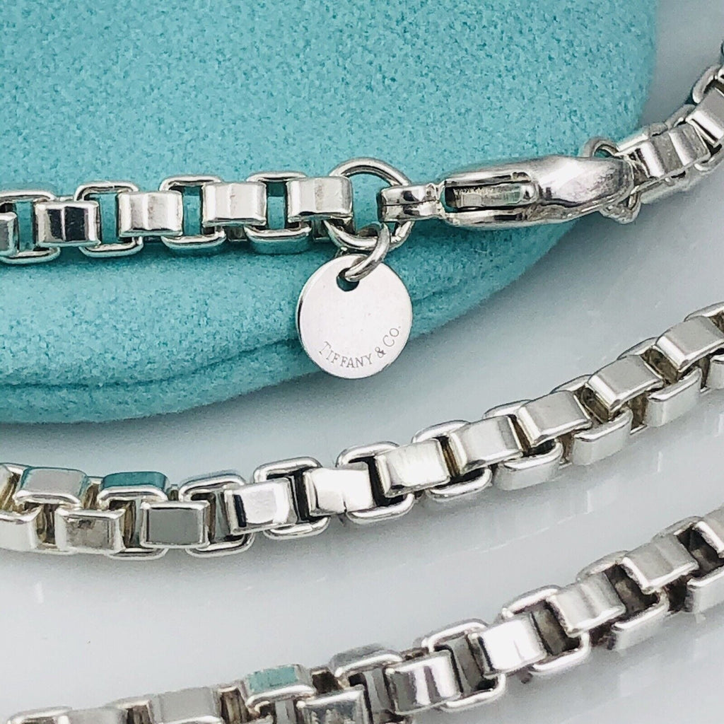 TiffanyNecklace 22” Tiffany & Co Venetian Box Link Necklace in Sterling Silver - Large Men’s Unisex