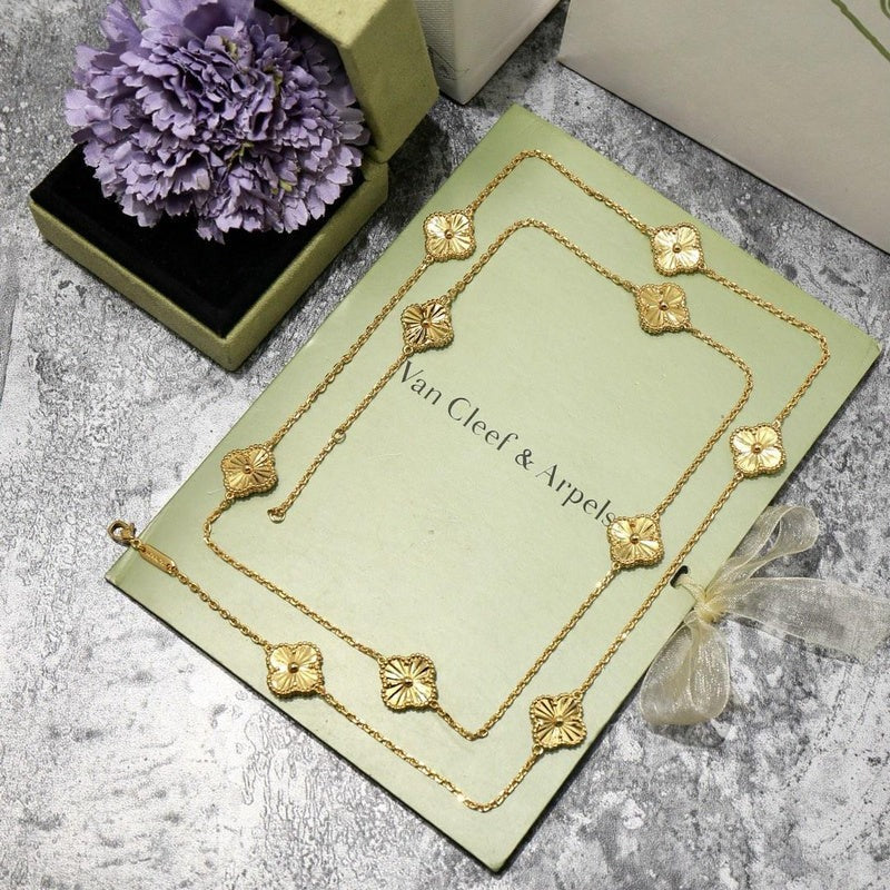 Van Cleef & Arpels necklaces 316L steel plating gold Jewelry VCA necklace two size  Jewelry